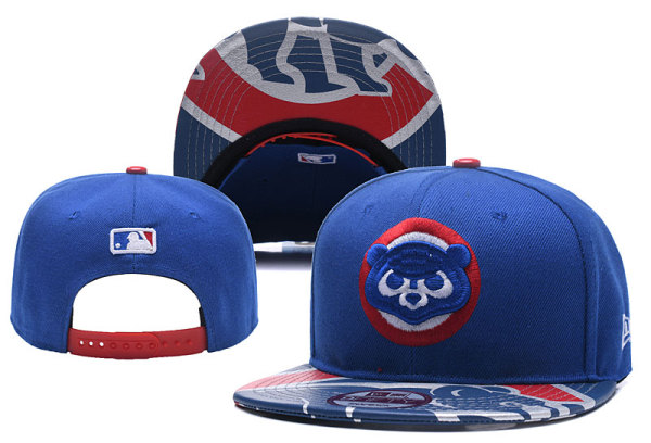 MLB Chicago Cubs Blue Snapback Hats--YD