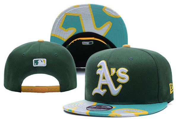 MLB Oakland Athletics Green Snapback Hats--YD