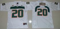 NCAA Youth Miami Hurricanes Ed Reed 20 College Football White Jersey