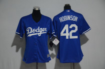 Womens MLB Los Angeles Dodgers #42 Robinson Blue Jersey