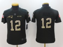 NFL New England Patriots #12 Brady Salute to Service Green Kids Jersey