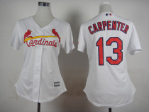 Women St.Louis Cardinals #13 Carpenter White 2015 MLB Jersey