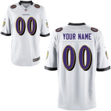 NikeBaltimore Ravens Men's Customized Game White Jersey