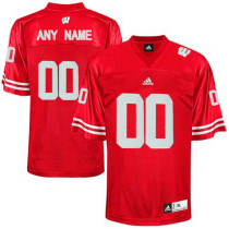 Mens Wisconsin Badgers Customized College Football Jersey - Red