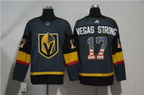 Vegas Golden Knights 17 Vegas Strong White USA Flag Adidas Stitched Jersey