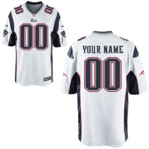 Patriots Nike Men Customized Game White Jersey