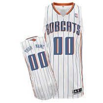 #00 Your Name Home Custom NBA White Charlotte Bobcats Jersey