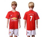 2016 Soocer Club Man Utd. #7 Memphis Home Kids Jersey