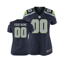 Womens Nike Blue Seattle Seahawks Custom Game Jersey