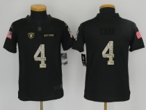 NFL Oakland Raiders #4 Carr Salute to Service Black Kids Jersey