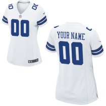 Nike Dallas Cowboys Customized Womens Game White Jersey
