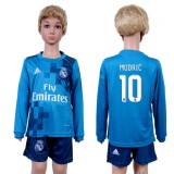 2017 Soccer Real Madrid #10 Modric Away Kids Jersey
