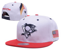 NHL Pittsburgh Penguins White Snapback Hats--GS