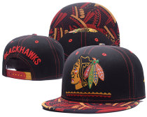 NHL Chicago Blackhawks Black Snapback Hats--GS