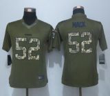 Women New Nike Oakland Raiders 52 Mack Green Salute To Service Limited Jersey