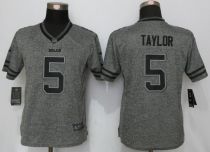 Women New Nike Buffalo Bills 5 Taylor Gray Mens Stitched Gridiron Gray Limited Jersey