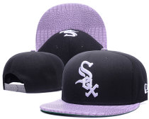 MLB Chicago White Sox Black Snapback Hats--GS