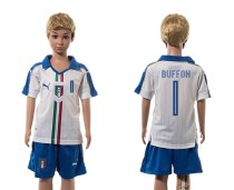 2016 Soccer Italy #1 Buffon Away Kids Jersey