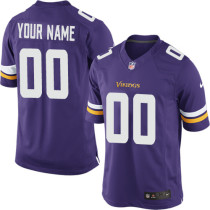 Game Purple Minnessota Vikings Nike Men Customized Jersey
