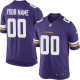 Game Purple Minnessota Vikings Nike Men Customized Jersey