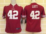 Kids Nike San Francisco 49ers #42 Lott Black Red Jersey
