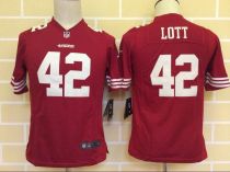 Kids Nike San Francisco 49ers #42 Lott Black Red Jersey