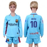 2017 Soccer Barcelona #10 Messi Away Kids Jersey