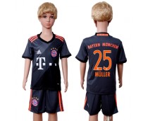2016 Soccer Bayern Munich #25 Muller Away Kids Jersey