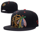 NHL Chicago Blackhawks Black Snapback Hats--GS