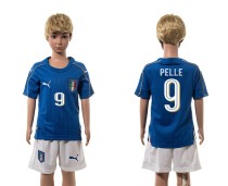2016 Soccer Italy #9 Pelle Home Kids Jersey