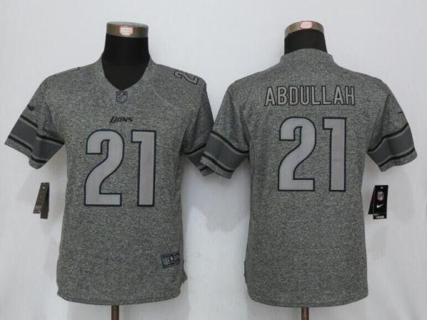 Women Nike New Detroit Lions 21 Abdullah Gridiron Gray Limited Jersey
