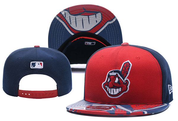 MLB Cleveland Indians Red Blue Snapback Hats--YD