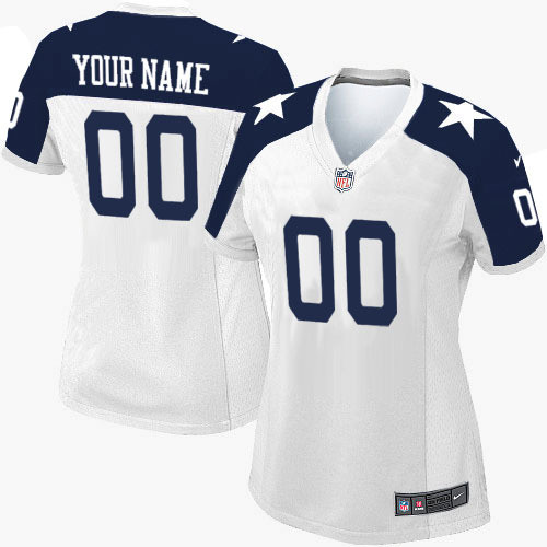 NFL Dallas Cowboys Thanksgiving Customized Women White Jersey