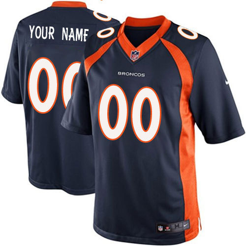 Blue Color Nike Denver Broncos Customized Game NFL Jersey