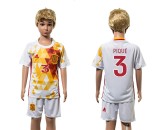 2016 Soccer Spain #3 Pique Away Kids Jersey