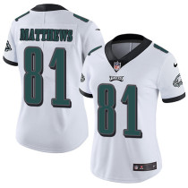 Womens Nike Philadelphia Eagles #81 Matthews White Jersey