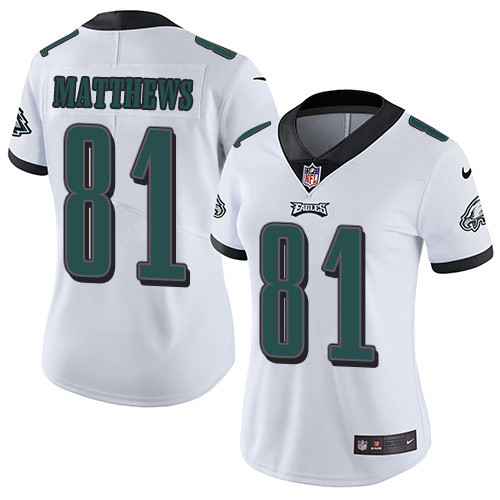 Womens Nike Philadelphia Eagles #81 Matthews White Jersey