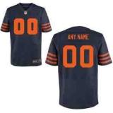 Team Color Customized Elite NFL Chicago Bears Jersey with Orange Number