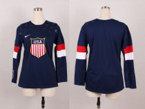2014 Olympic Women Blue Blank Jersey