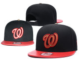 MLB Washington Nationals Black Snapback Hats--GS