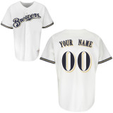 White Personalized Home MLB Milwaukee Brewers Jersey