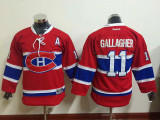 NHL Montreal Canadiens #11 Gallagher Youth Red Jersey
