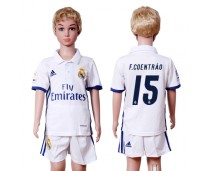 2016 Soccer Real Madrid #15 F.Coentrao Home Kids Jersey