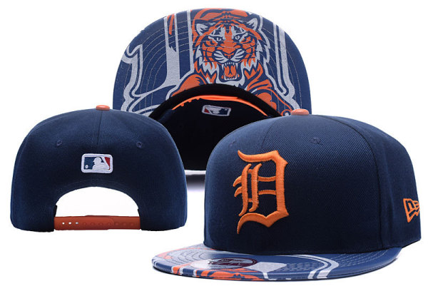 MLB Detroit Tigers Blue Snapback Hats--YD