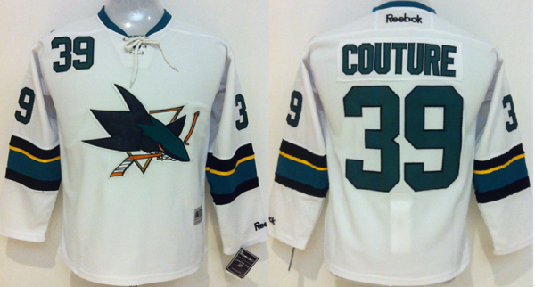 NHL San Jose Sharks #39 Couture White Youth Jersey