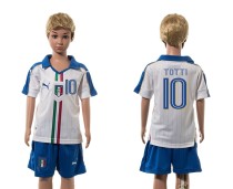 2016 Soccer Italy #10 Totti Away Kids Jersey
