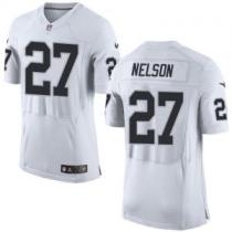 Men's Nike Oakland Raiders #27 Reggie Nelson Elite White NFL Jersey