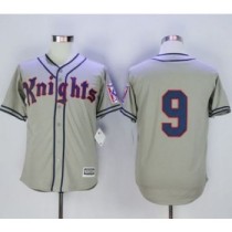 New York Knights The Natural 9 Roy Hobbs Grey Movie Stitched Baseball Jersey