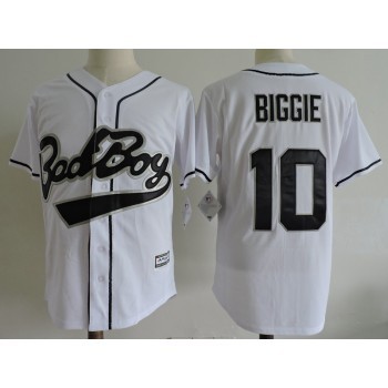 Bad Boy 10 Biggie Smalls White Movie Cool Base Men Jersey