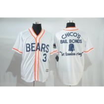 Bad News Bears Button Down 3 Kelly Leak White Movie Stitched Baseball Jersey